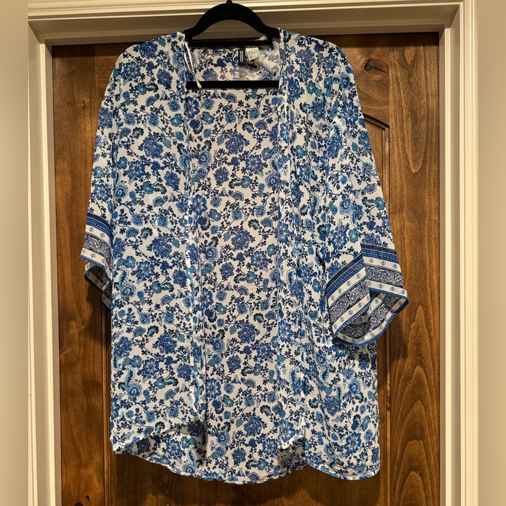 Blue Floral Kimono
